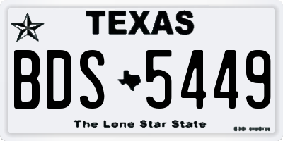 TX license plate BDS5449