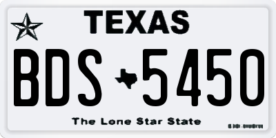 TX license plate BDS5450