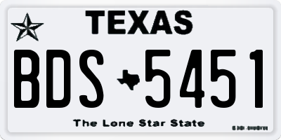 TX license plate BDS5451