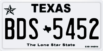 TX license plate BDS5452