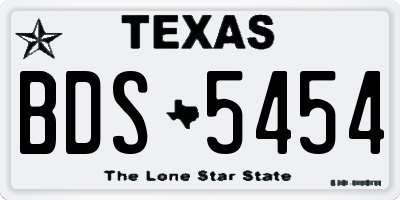TX license plate BDS5454