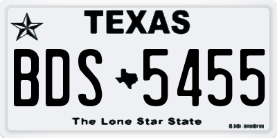 TX license plate BDS5455