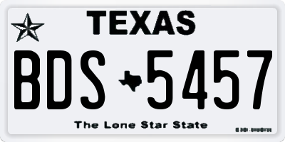 TX license plate BDS5457