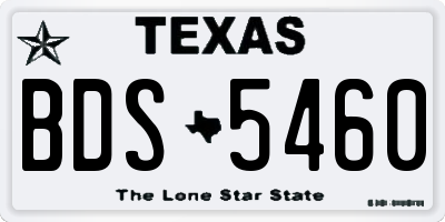 TX license plate BDS5460