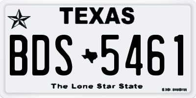TX license plate BDS5461