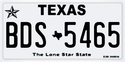 TX license plate BDS5465