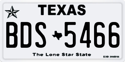 TX license plate BDS5466