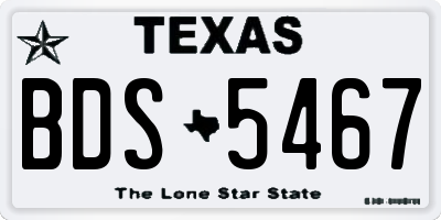 TX license plate BDS5467