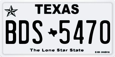 TX license plate BDS5470