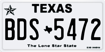TX license plate BDS5472