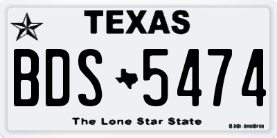 TX license plate BDS5474