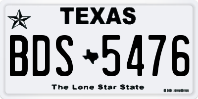 TX license plate BDS5476