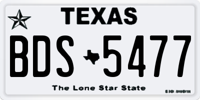 TX license plate BDS5477