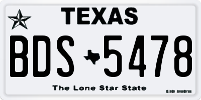 TX license plate BDS5478