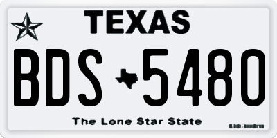 TX license plate BDS5480