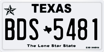 TX license plate BDS5481