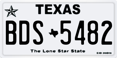 TX license plate BDS5482