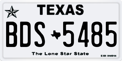 TX license plate BDS5485
