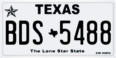 TX license plate BDS5488