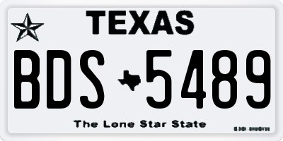TX license plate BDS5489