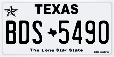 TX license plate BDS5490
