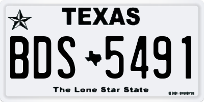TX license plate BDS5491
