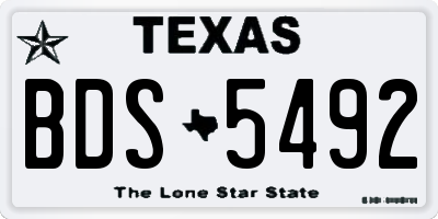 TX license plate BDS5492