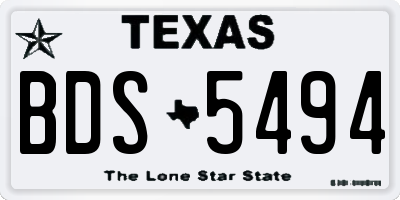 TX license plate BDS5494