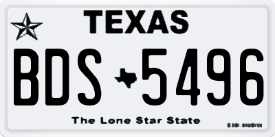 TX license plate BDS5496