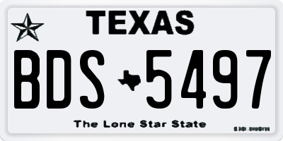 TX license plate BDS5497