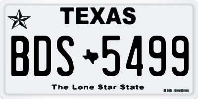 TX license plate BDS5499