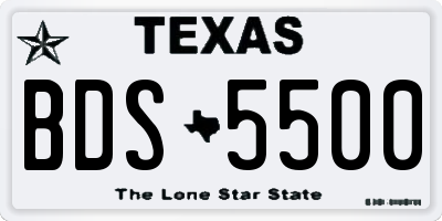 TX license plate BDS5500