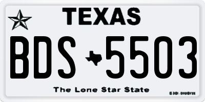 TX license plate BDS5503