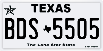 TX license plate BDS5505