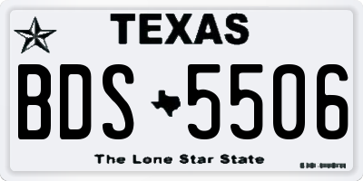 TX license plate BDS5506