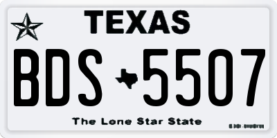TX license plate BDS5507