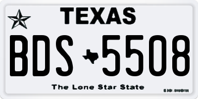 TX license plate BDS5508