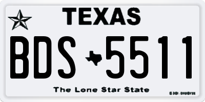 TX license plate BDS5511