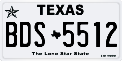 TX license plate BDS5512