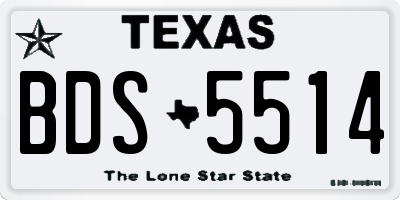 TX license plate BDS5514