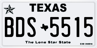 TX license plate BDS5515
