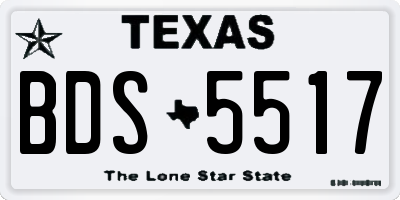 TX license plate BDS5517