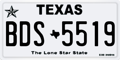 TX license plate BDS5519