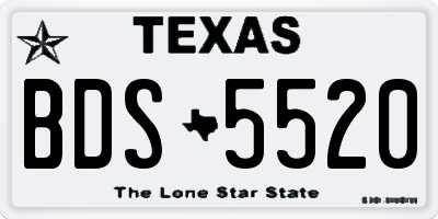TX license plate BDS5520