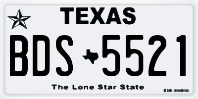 TX license plate BDS5521