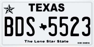 TX license plate BDS5523