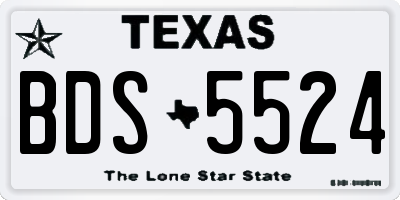 TX license plate BDS5524