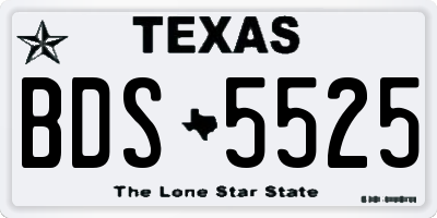 TX license plate BDS5525