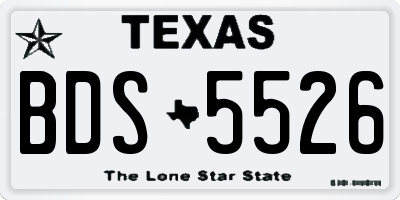 TX license plate BDS5526