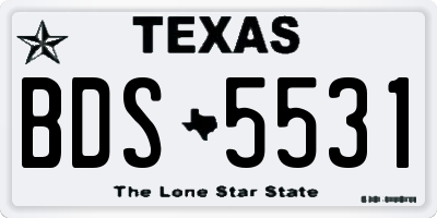 TX license plate BDS5531
